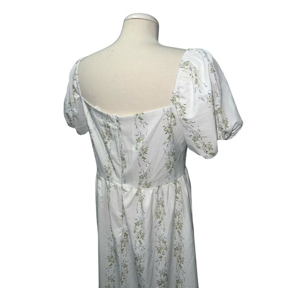 Shein Floral Cottagecore Midi Dress Sz Large Womens Puff Sleeves & Sweetheart Ne - Picture 13 of 13